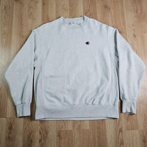 Champion Sweater Mens Large Gray Reverse‎ Weave Crew Pullover Sweatshirt Blank